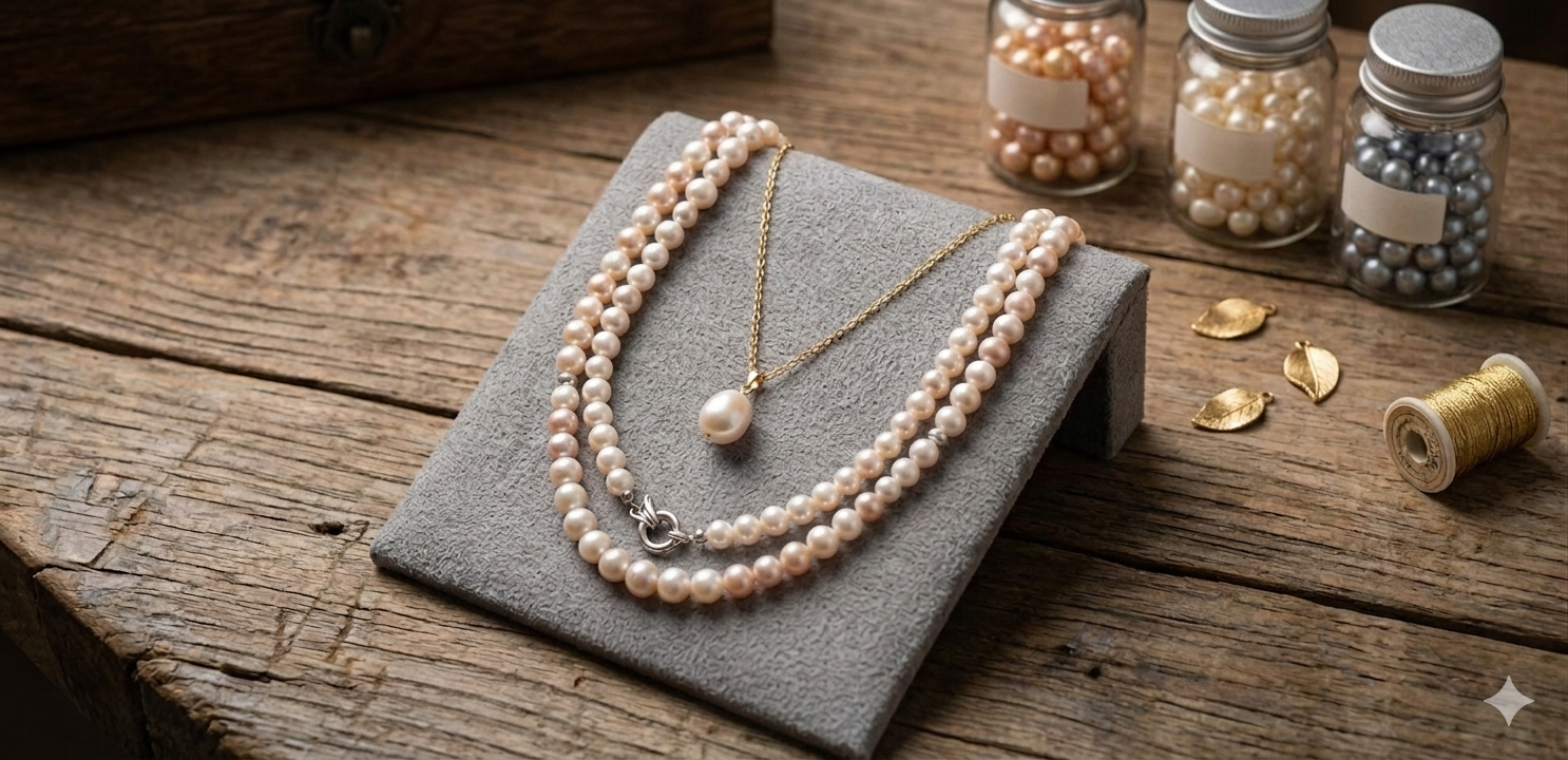 Handmade pearl necklace