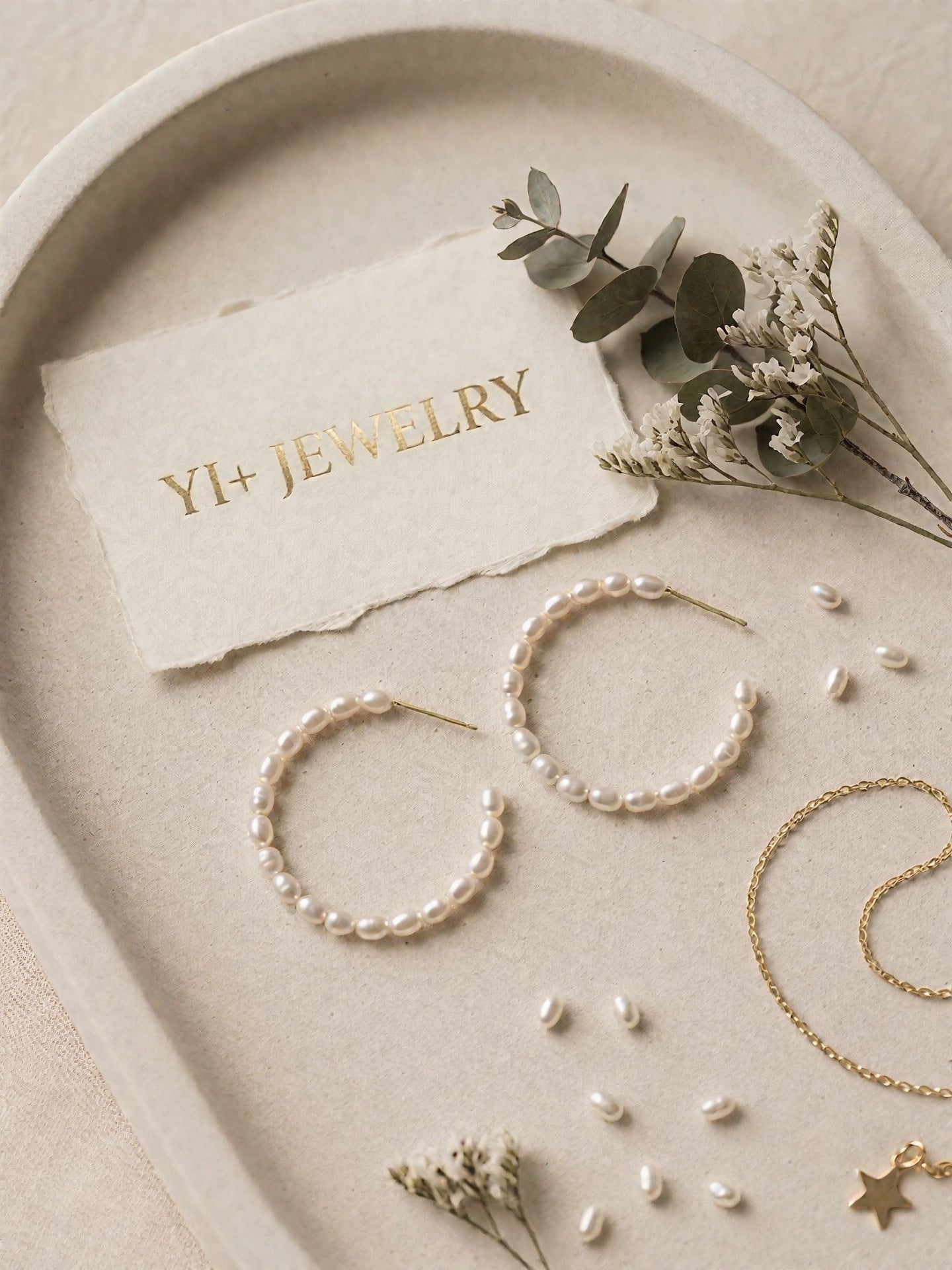 The Luminous Halo | Handcrafted Freshwater Pearl Open Hoop Earrings