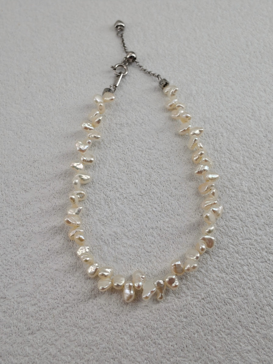 The Driftwood Pearl Bracelet – Artisan Handwoven Natural Keshi Pearls