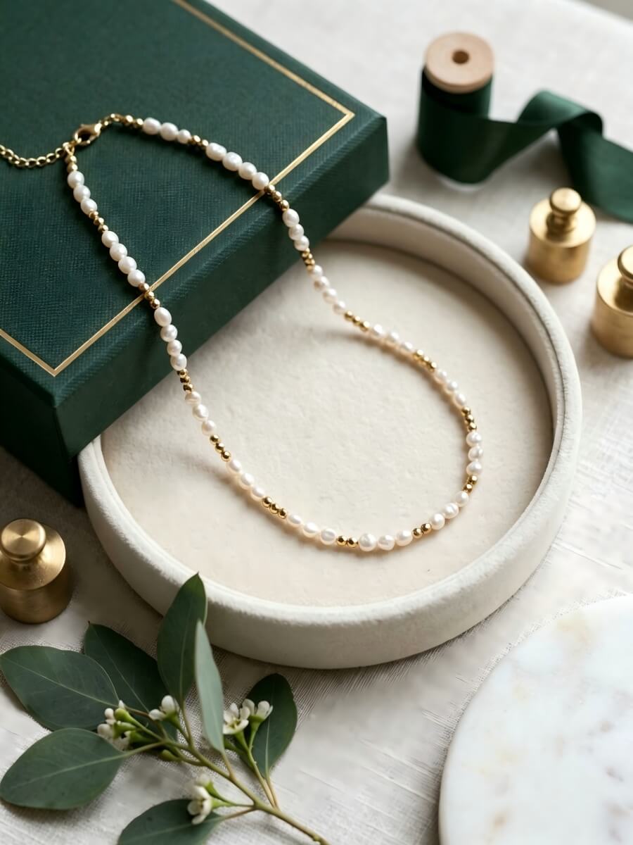 This exquisite handmade freshwater Baroque pearl necklace can be stacked and makes a perfect gift