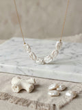 "Ethereal Ripples" Hand-Crafted Baroque Pearl Minimalist Necklace
