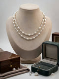 "Moonlit Echo" Hand-Linked Pearl Necklace