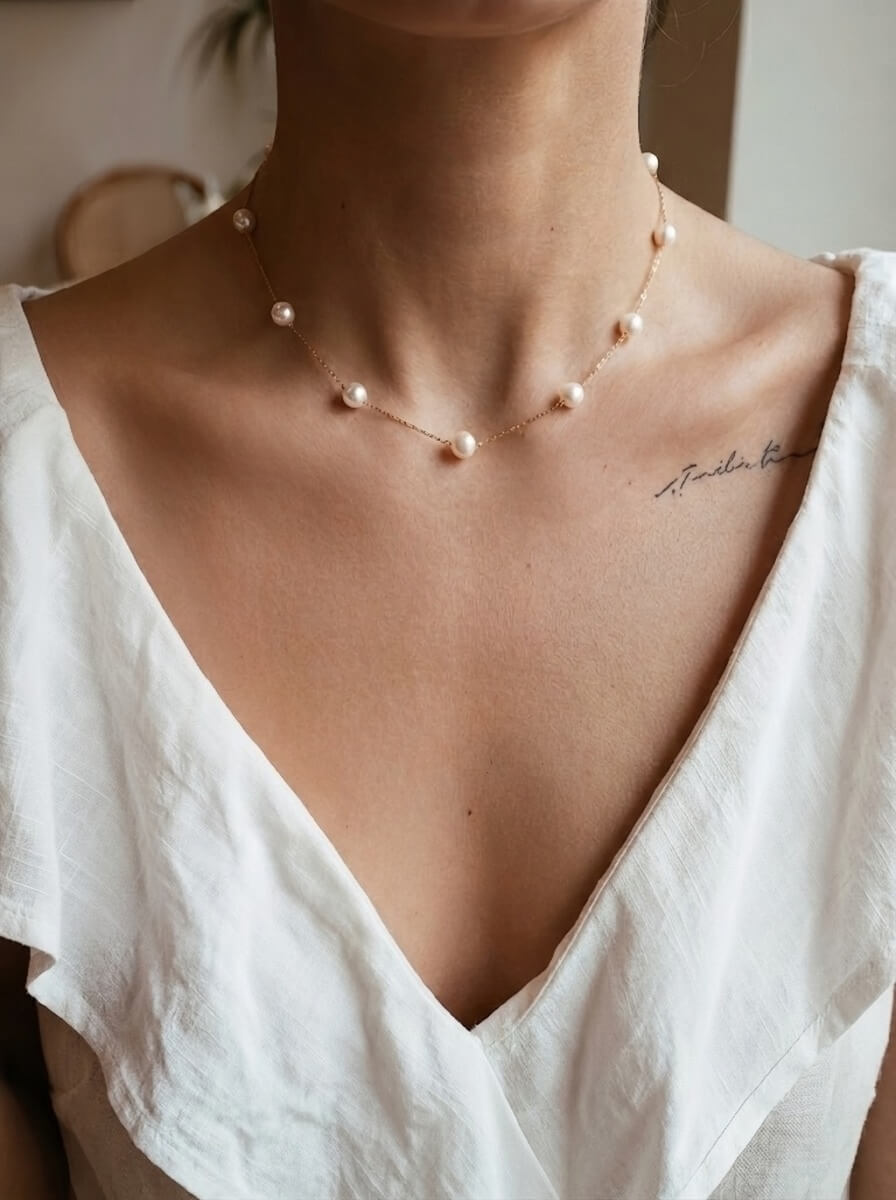 Handmade Luna Pearl Necklace - The Ultimate Layering Essential (Single Piece)