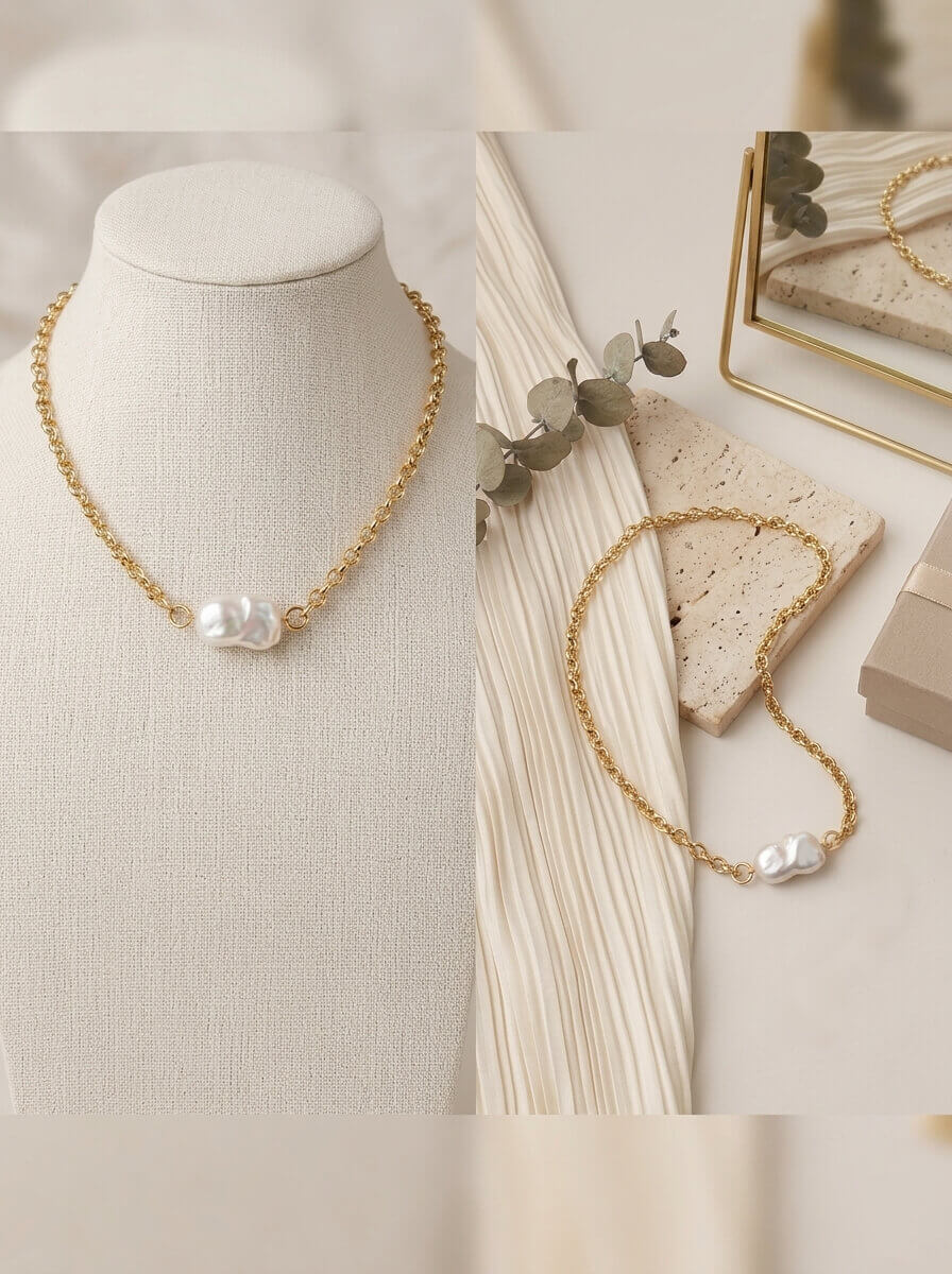 The "Amalfi" Irregular Baroque Pearl Choker