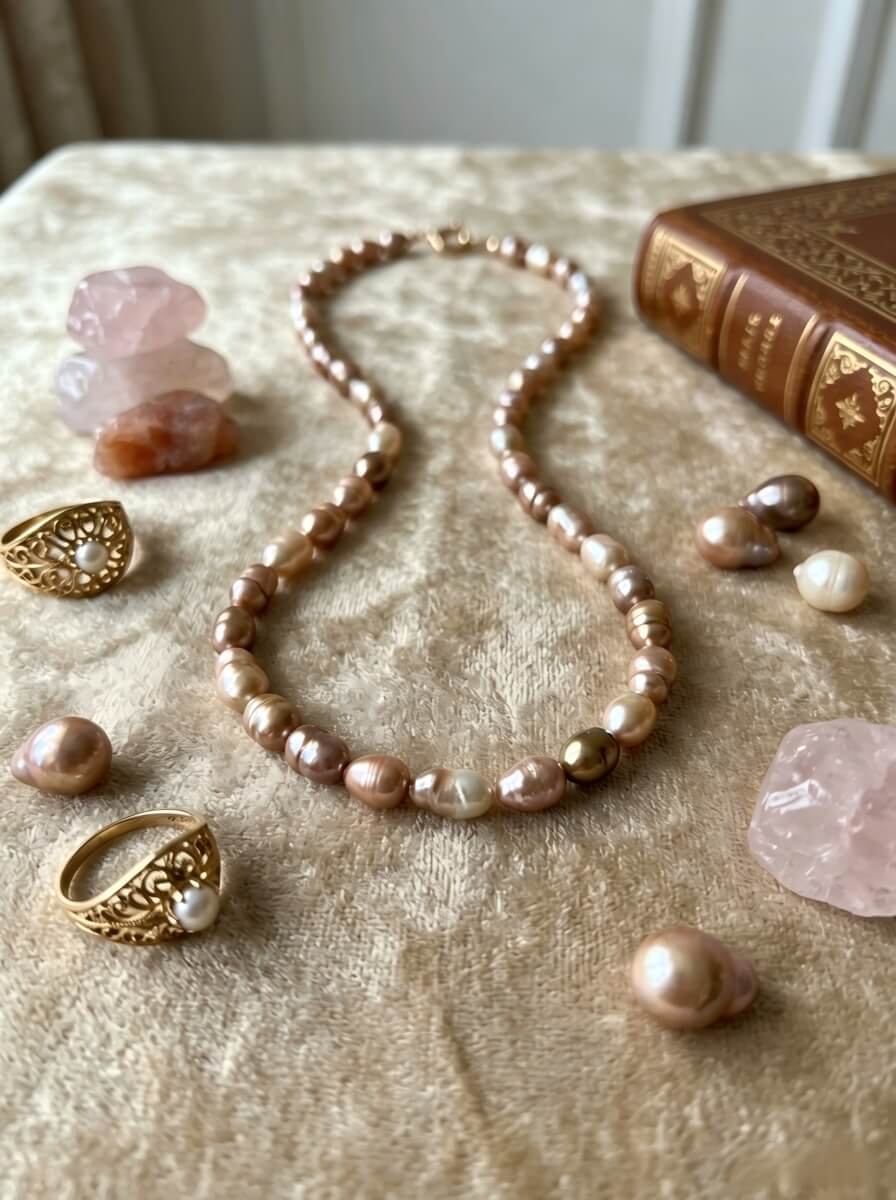 Sun-Kissed Earth & Sea Keshi Necklace
