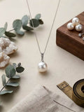 The Seraphina - Handmade Minimalist White Pearl Pendant NecklaceThe