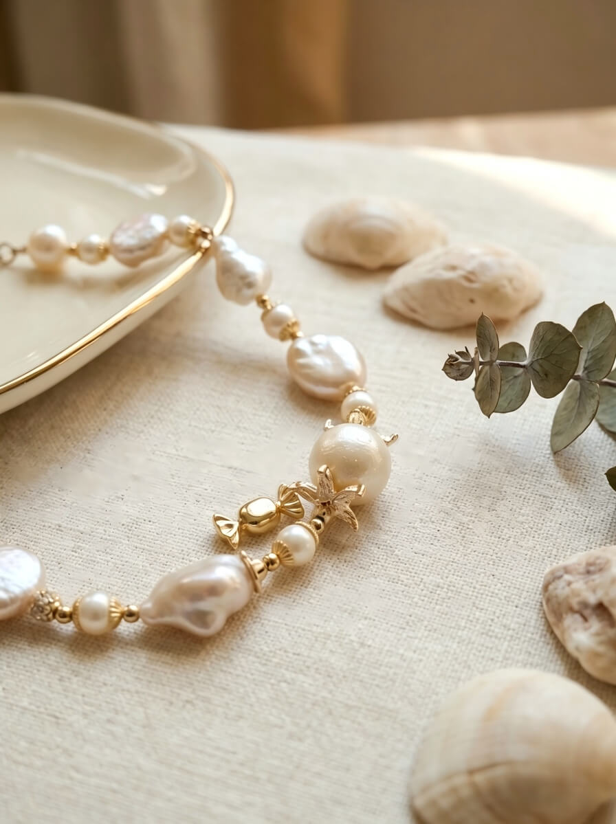 The Sweet Escape Baroque Pearl Charm Bracelet