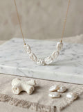 "Ethereal Ripples" Hand-Crafted Baroque Pearl Minimalist Necklace