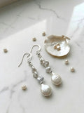 Ocean’s Whisper Handcrafted Baroque Pearl Drop Earrings in Sterling Silver