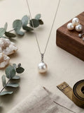 The Seraphina - Handmade Minimalist White Pearl Pendant NecklaceThe