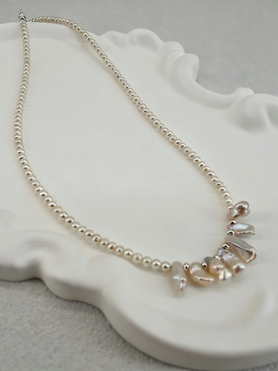 Siren’s Song Handcrafted Keshi & Freshwater Pearl Choker Necklace