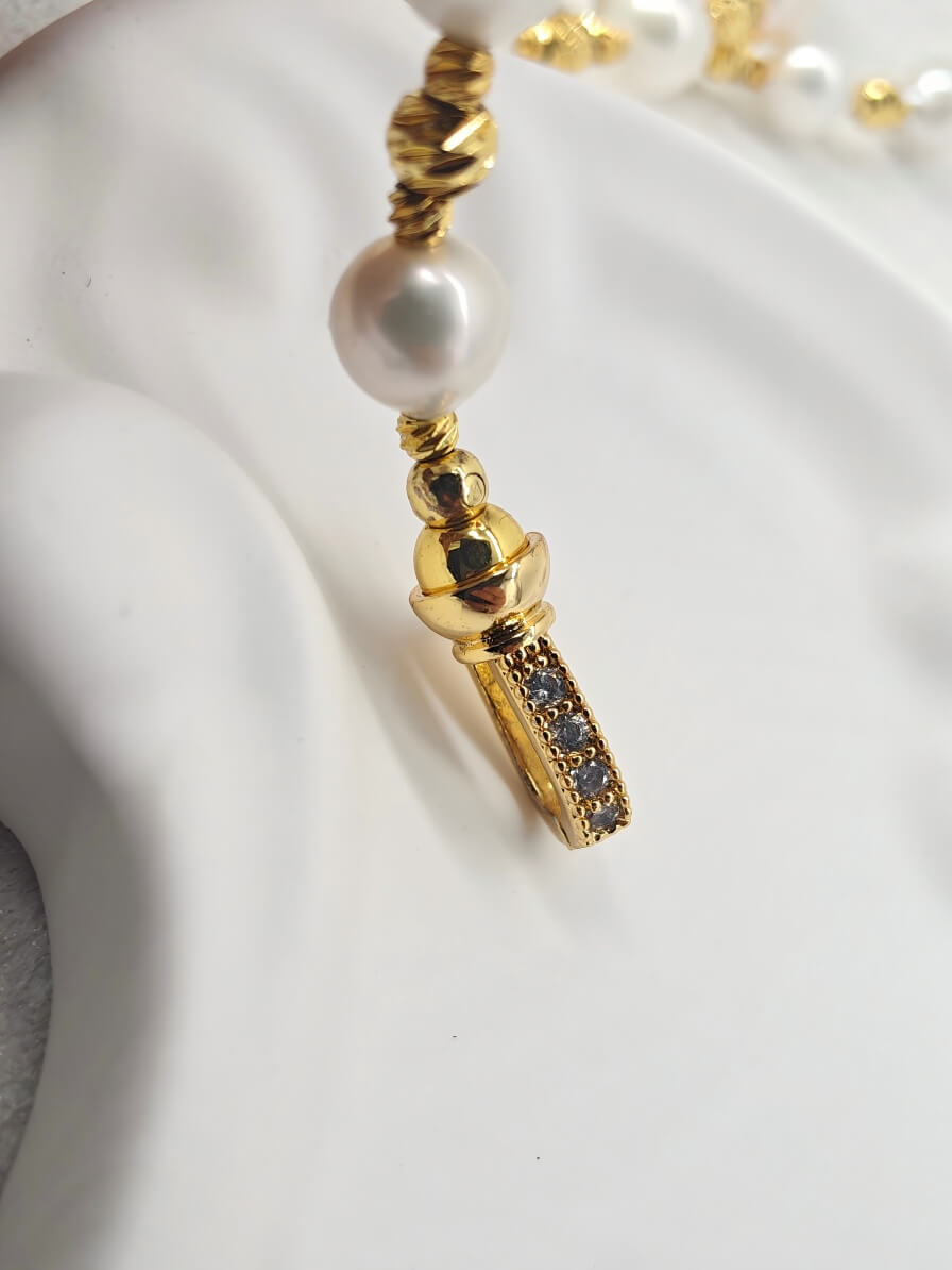 French Vintage Luxury: Handmade Double-Strand Pearl Choker | YI+ jewelry