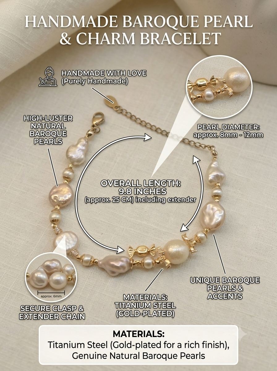 The Sweet Escape Baroque Pearl Charm Bracelet