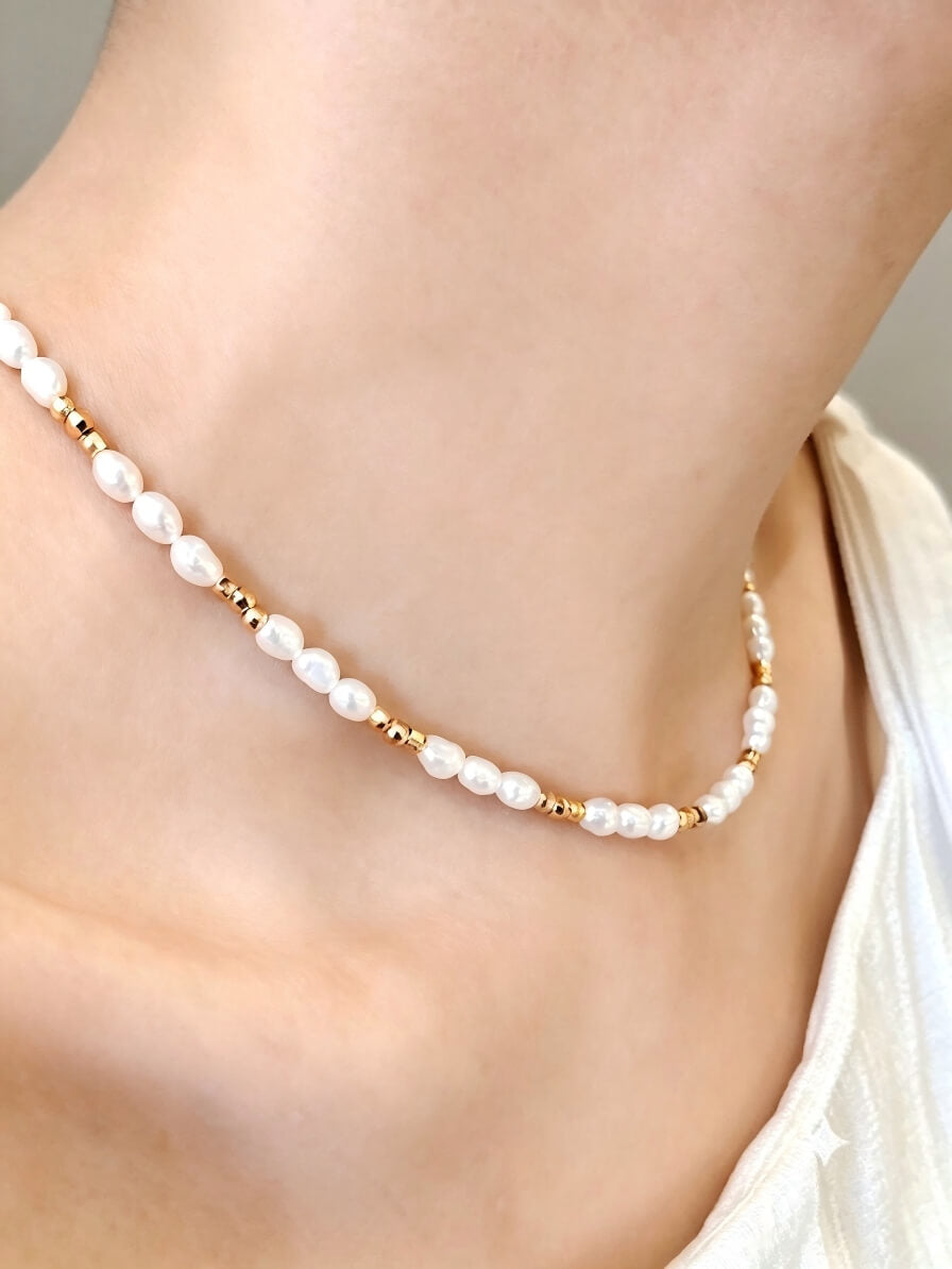 This exquisite handmade freshwater Baroque pearl necklace can be stacked and makes a perfect gift