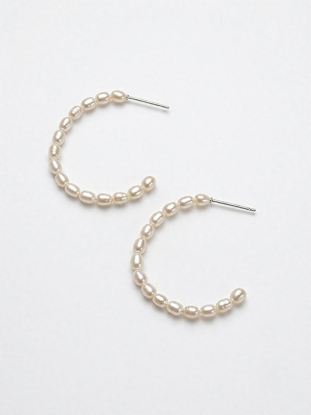 The Luminous Halo | Handcrafted Freshwater Pearl Open Hoop Earrings