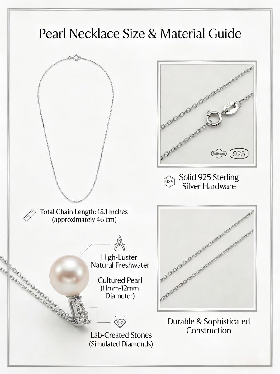 The Seraphina - Handmade Minimalist White Pearl Pendant NecklaceThe