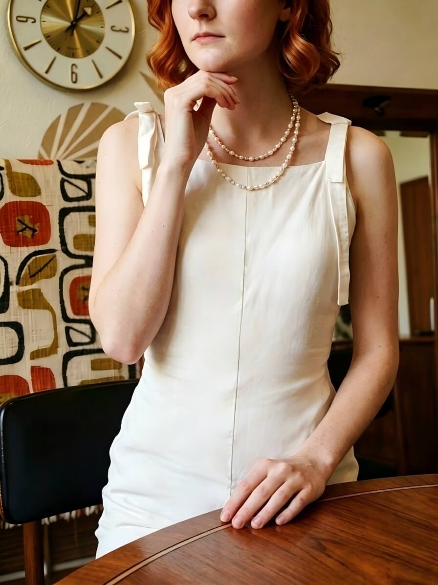 "Moonlit Echo" Hand-Linked Pearl Necklace