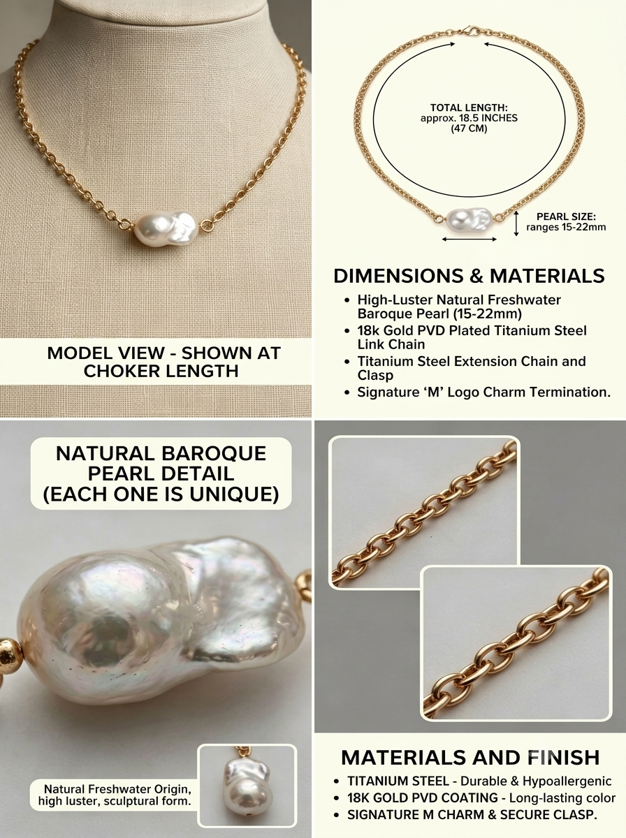 The "Amalfi" Irregular Baroque Pearl Choker