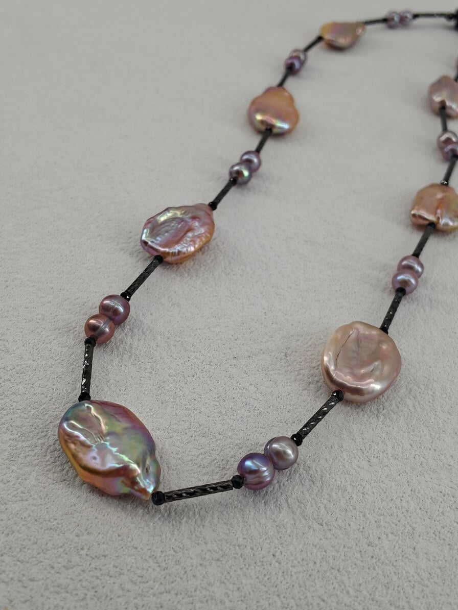 Cosmic Luster: Handmade Natural Baroque Pearl Choker / Necklace | YI+ jewelry