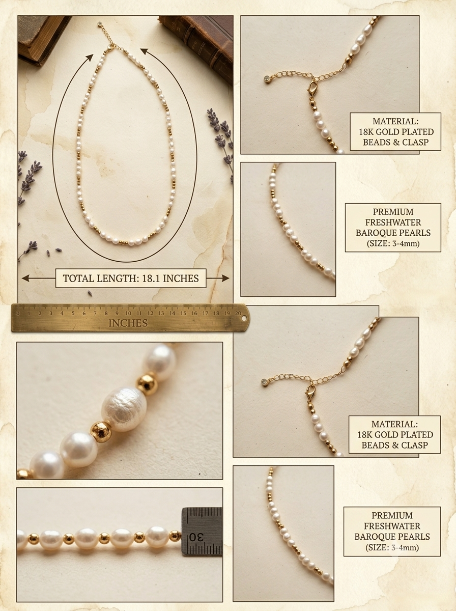 This exquisite handmade freshwater Baroque pearl necklace can be stacked and makes a perfect gift.
