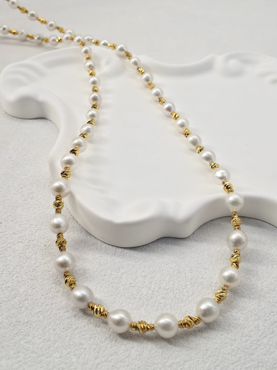 French Vintage Luxury: Handmade Double-Strand Pearl Choker | YI+ jewelry