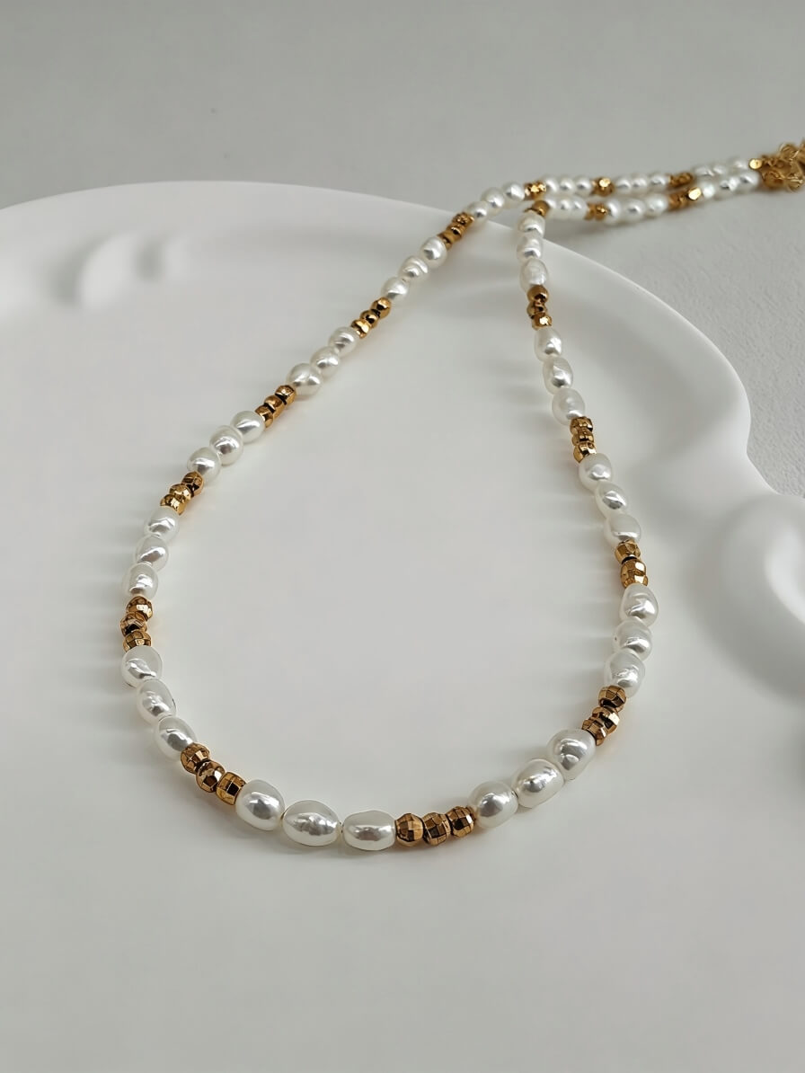 This exquisite handmade freshwater Baroque pearl necklace can be stacked and makes a perfect gift