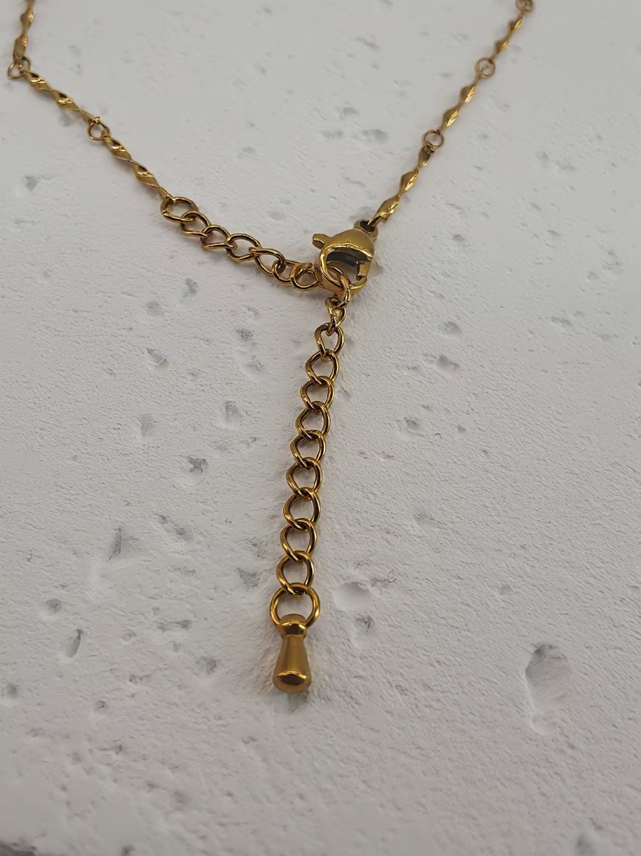 Elysian Pearl & Shimmer Chain Handcrafted Lariat Necklace
