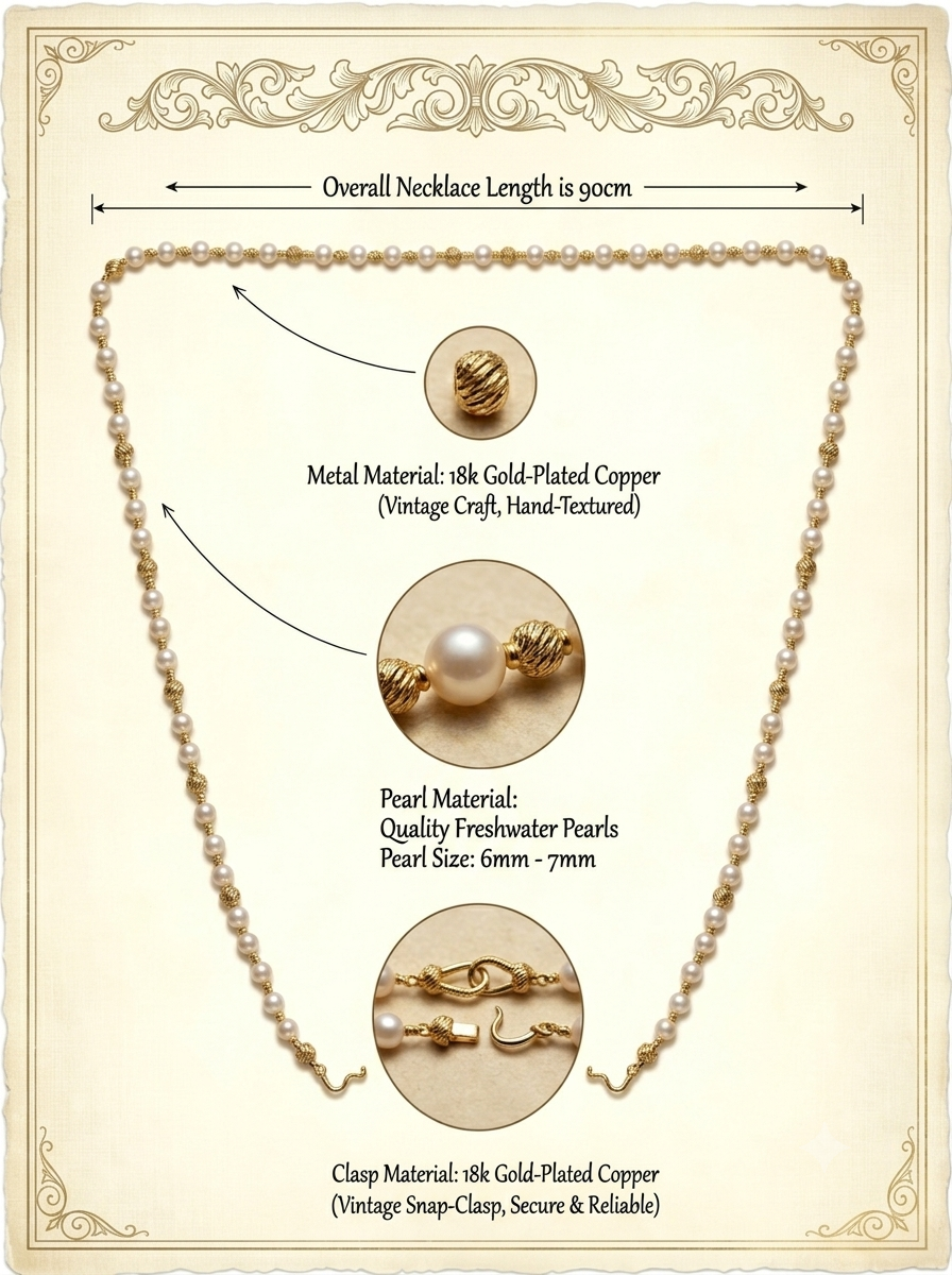 French Vintage Luxury: Handmade Double-Strand Pearl Choker | YI+ jewelry