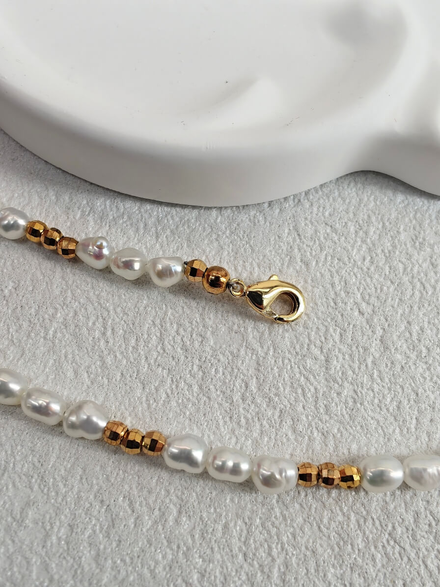 This exquisite handmade freshwater Baroque pearl necklace can be stacked and makes a perfect gift