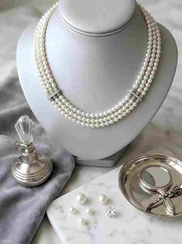 Genevieve Three-Strand Pearl Choker