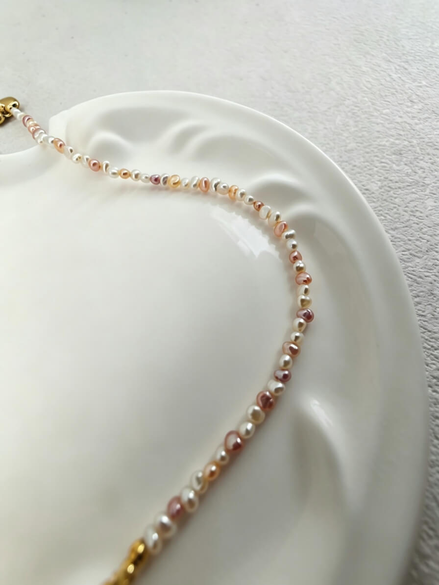 Aura Heart Handcrafted Multi-Color Natural Freshwater Pearl