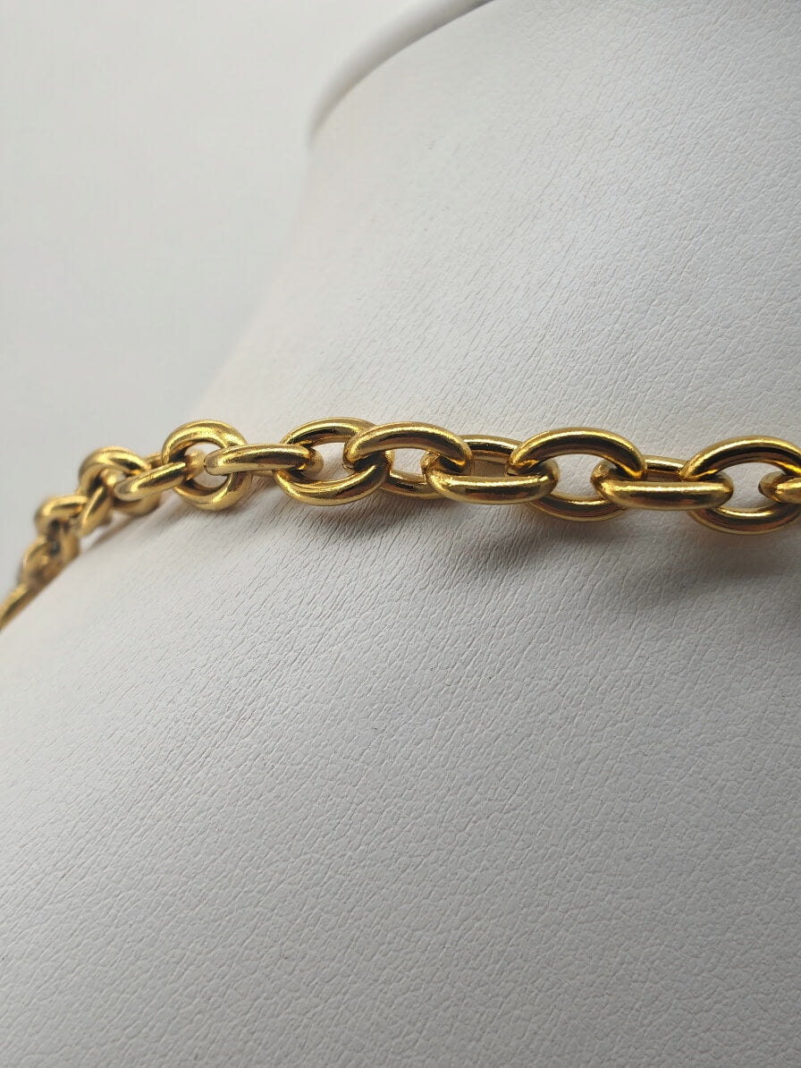 Echoes of Earth Handcrafted Baroque Pearl & Asymmetric Chain Necklace