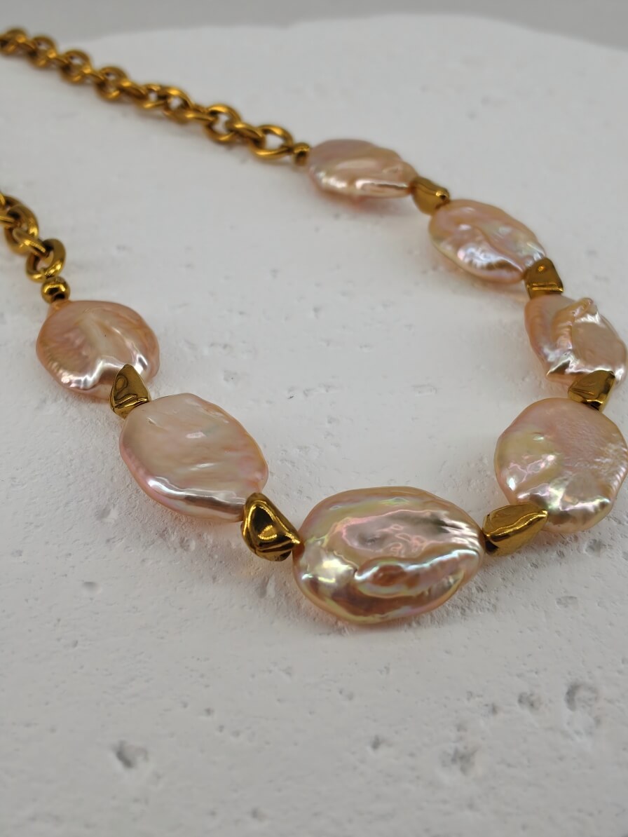The Siren’s Wake • Handmade Keshi Baroque Pearl Statement Necklace
