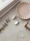 The Artisan's Ripple | Handcrafted Freshwater Baroque Pearl Open Hoop Earrings