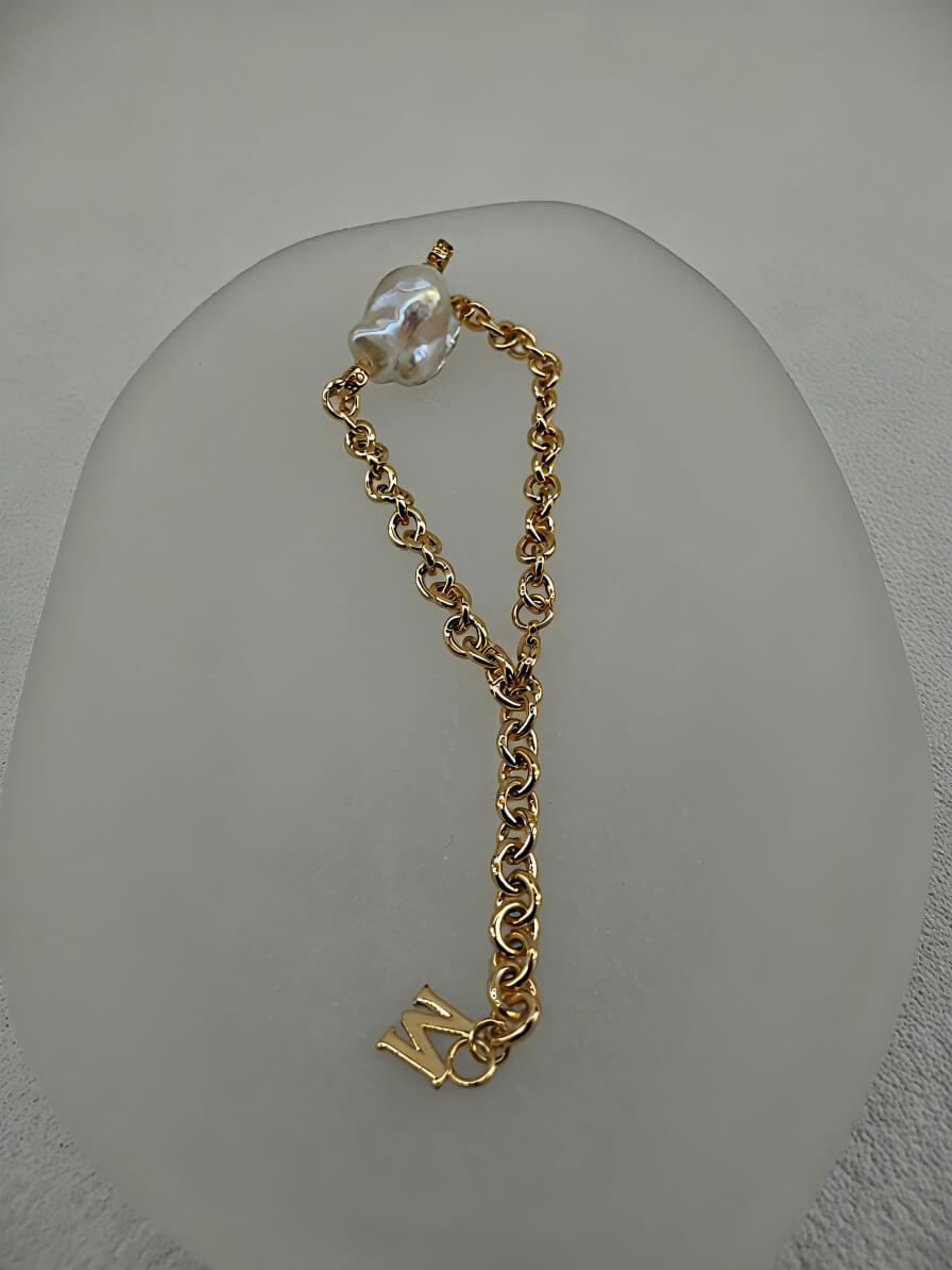 Anchored Lustre Handcrafted Statement Pearl Bracelet