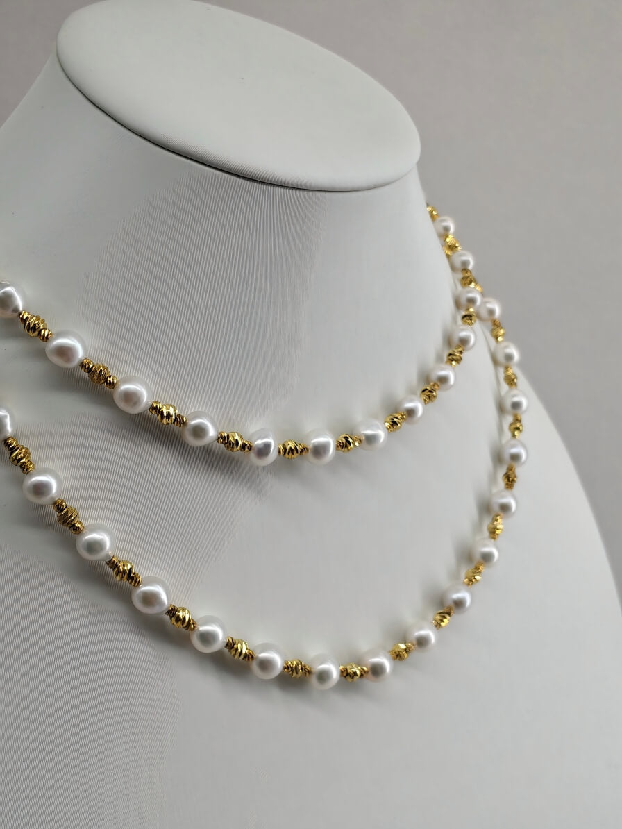 French Vintage Luxury: Handmade Double-Strand Pearl Choker | YI+ jewelry