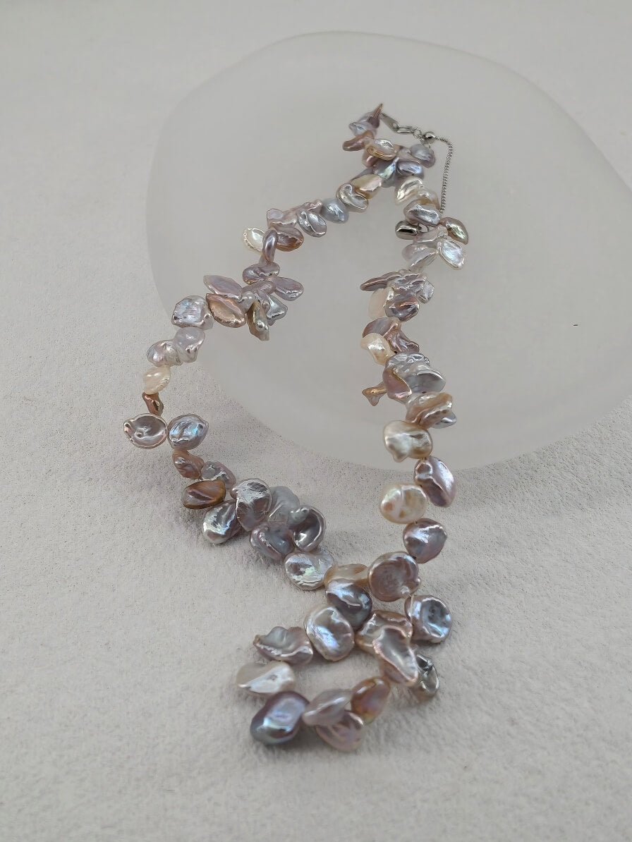 Luminous Baroque Pearl Statement Necklace – Handcrafted Irregular Freshwater Pearls