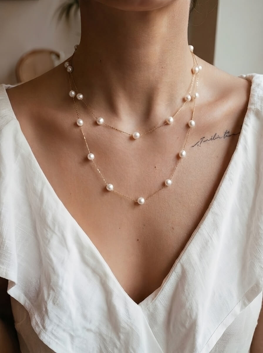 Handmade Luna Pearl Necklace - The Ultimate Layering Essential (Single Piece)
