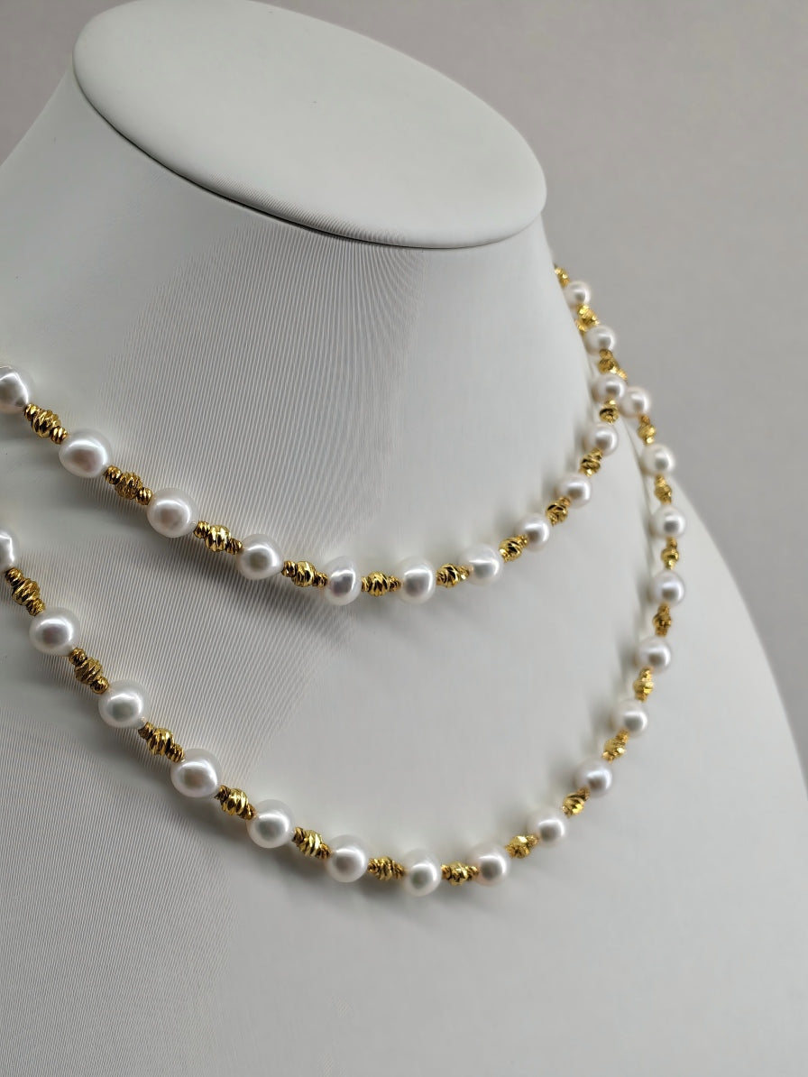 French Vintage Luxury: Handmade Double-Strand Pearl Choker | YI+ jewelry