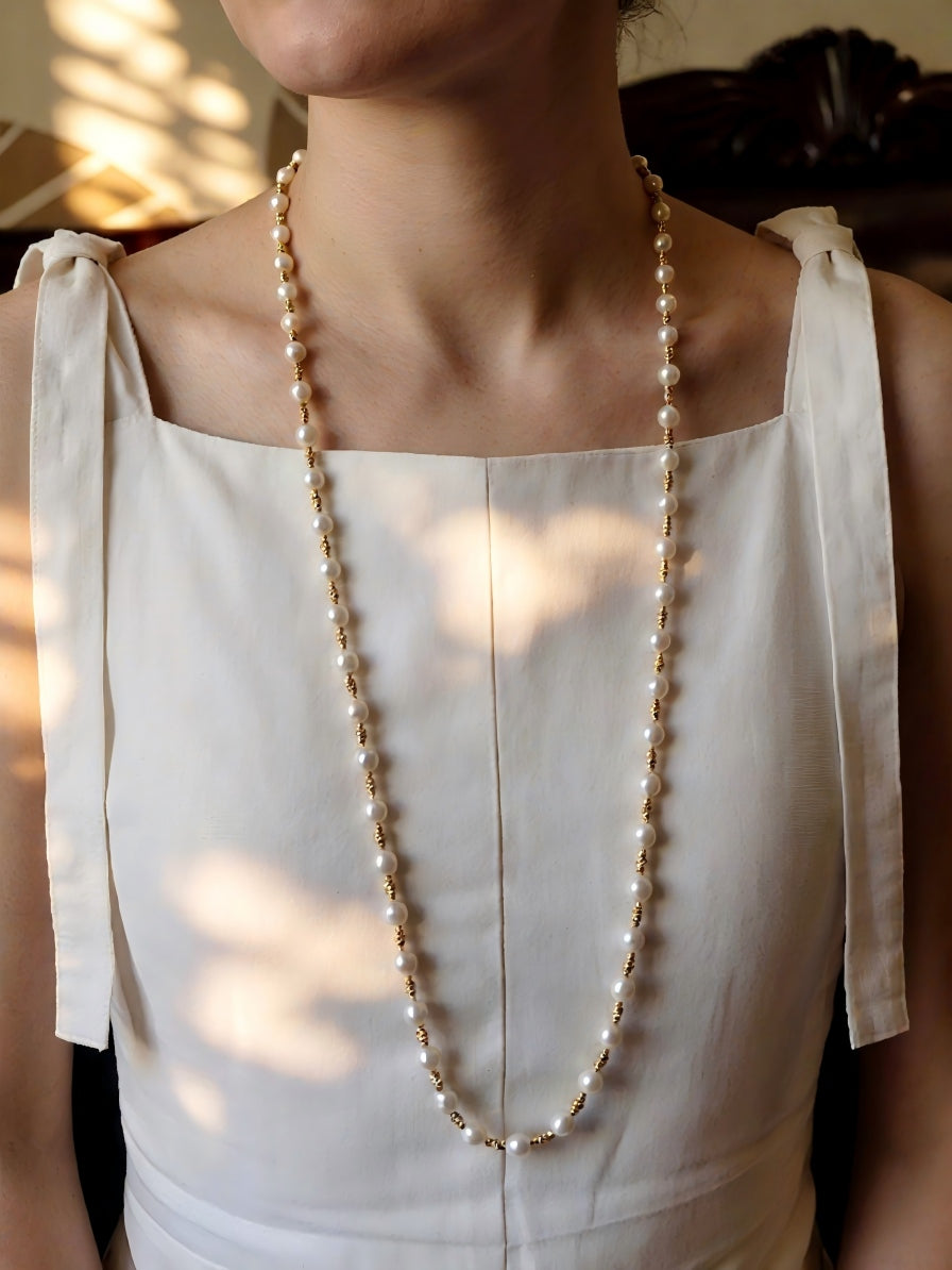 French Vintage Luxury: Handmade Double-Strand Pearl Choker | YI+ jewelry