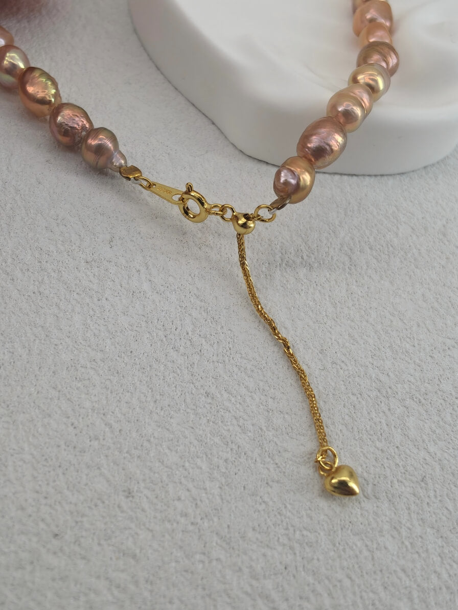 Sun-Kissed Earth & Sea Keshi Necklace