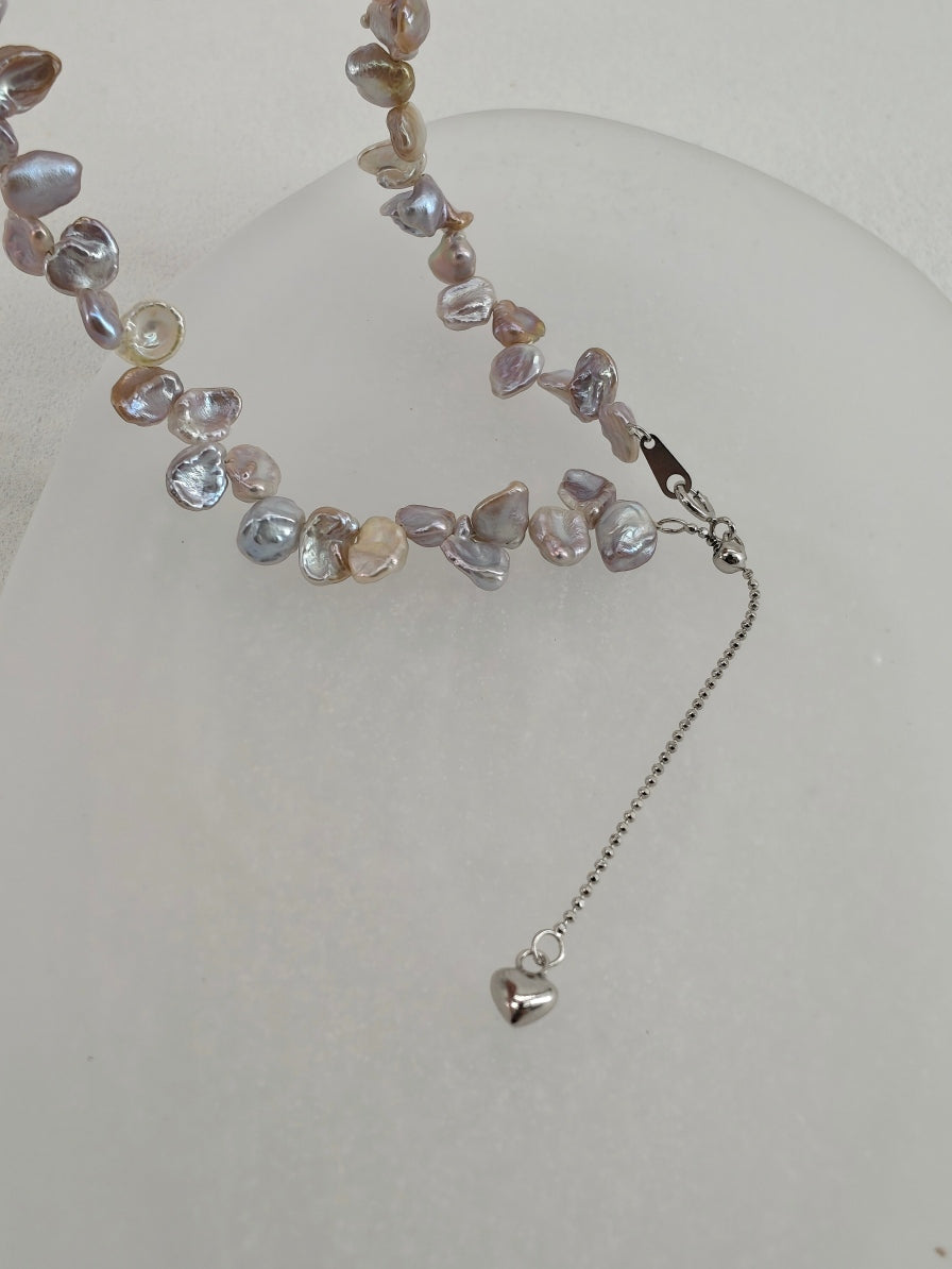Luminous Baroque Pearl Statement Necklace – Handcrafted Irregular Freshwater Pearls