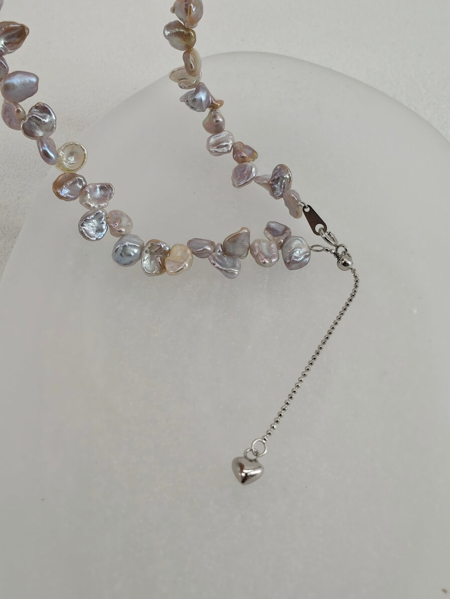 Luminous Baroque Pearl Statement Necklace – Handcrafted Irregular Freshwater Pearls