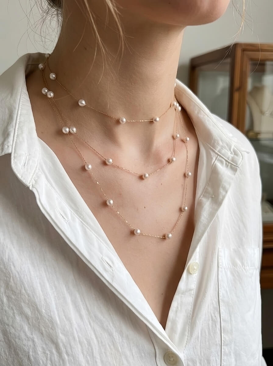 Handmade Luna Pearl Necklace - The Ultimate Layering Essential (Single Piece)