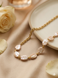 The Siren’s Wake • Handmade Keshi Baroque Pearl Statement Necklace
