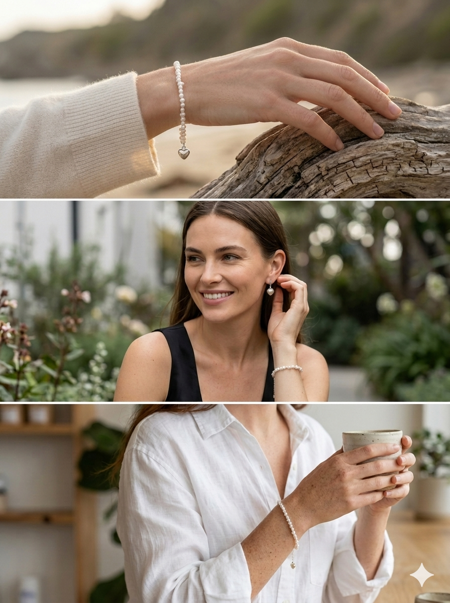 The Driftwood Pearl Bracelet – Artisan Handwoven Natural Keshi Pearls