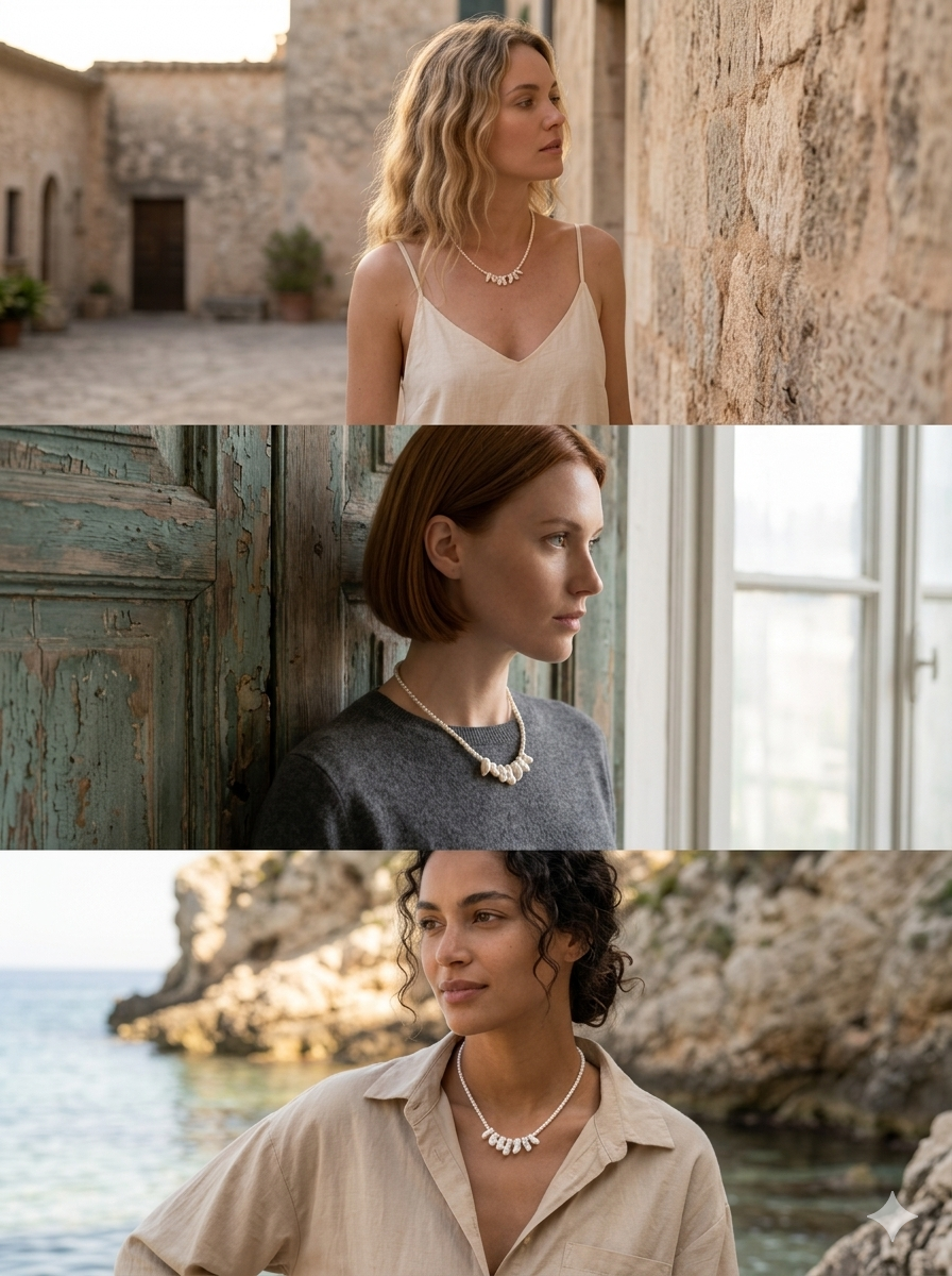 Siren’s Song Handcrafted Keshi & Freshwater Pearl Choker Necklace