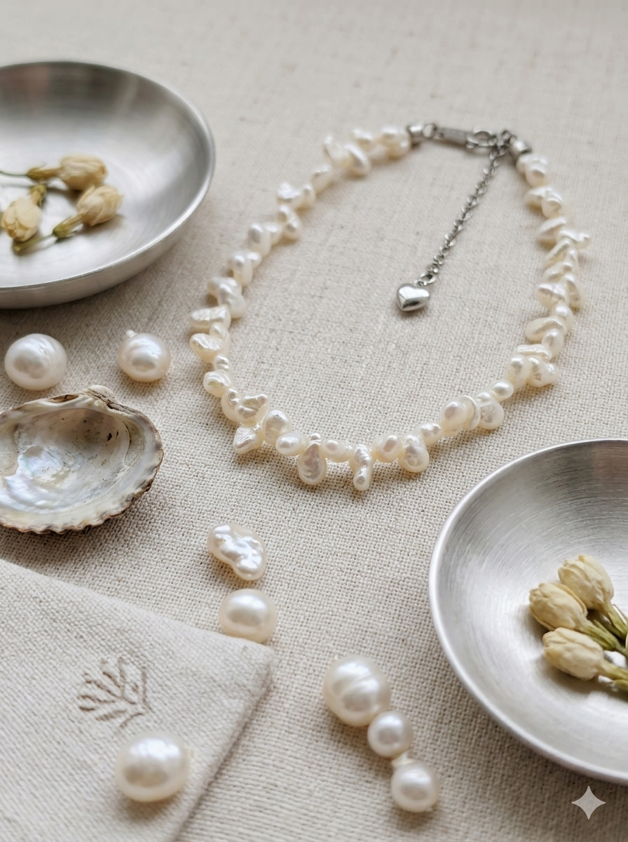 The Driftwood Pearl Bracelet – Artisan Handwoven Natural Keshi Pearls