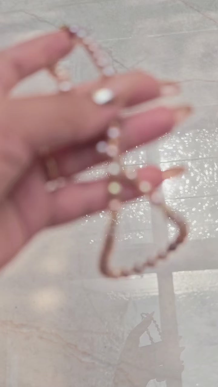 The Aurora Pastel Keshi Pearl Choker – Handmade Multi-Tone Pearl & Gold Column Necklace