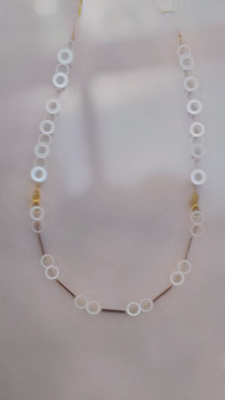 Echoes of Earth Handcrafted Baroque Pearl & Asymmetric Chain Necklace